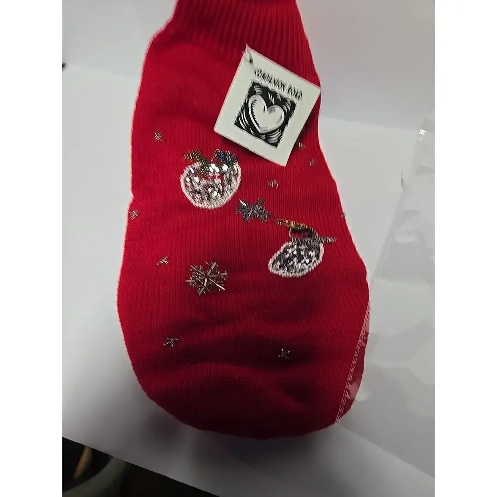 NEW Pet Costume, Chritsmas Sweater Holiday Sequined Snowman SIZE Small Red